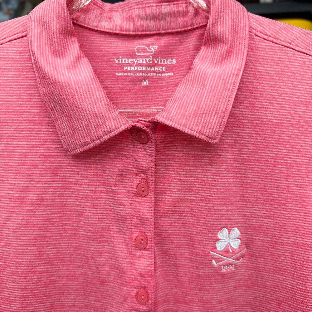 Vineyard Vines Performance Womens Medium Coral Pink Sleeveless Golf Polo Shirt - Picture 6 of 13